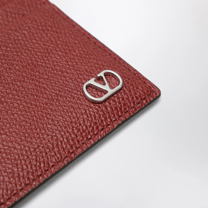 Valentino Garavani - VLogo Signature card holder in grained calfskin, russet red Brand Apparel &amp; Accessories TU