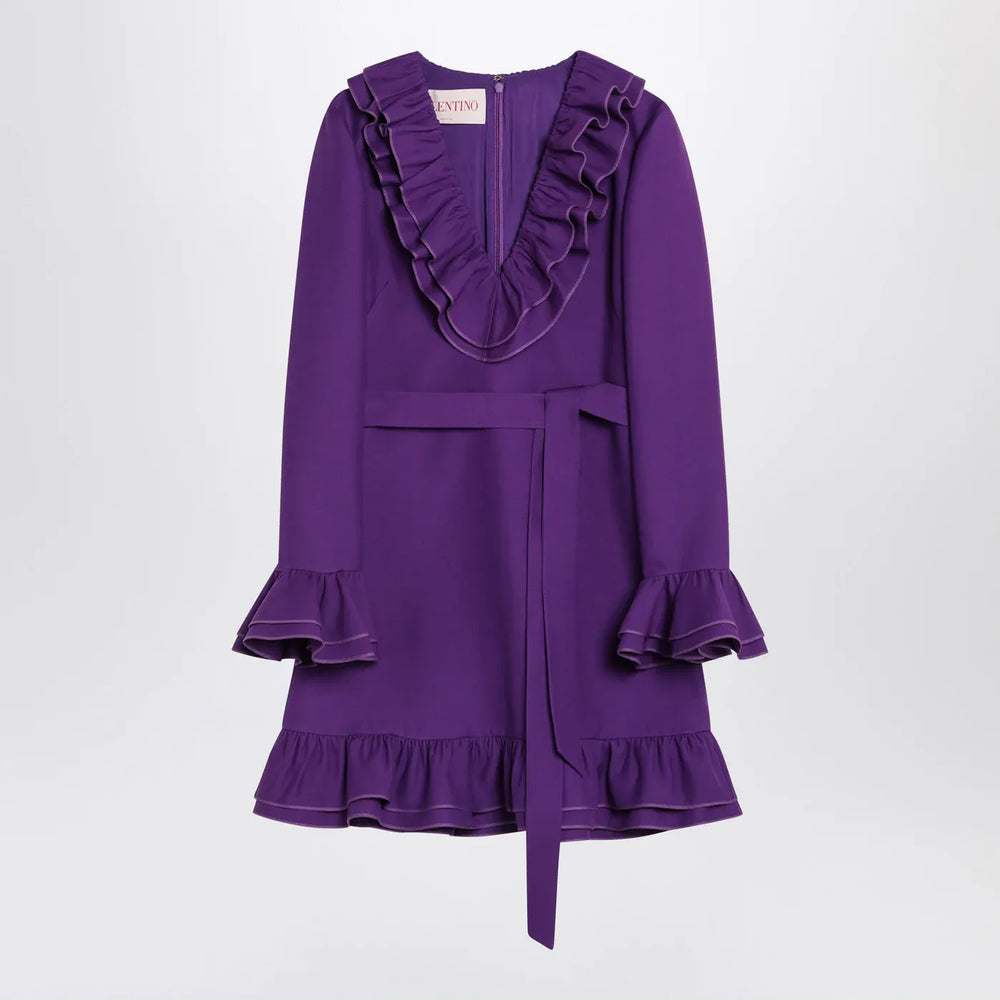 Valentino - Purple wool and silk mini dress Brand Apparel & Accessories 38  IT