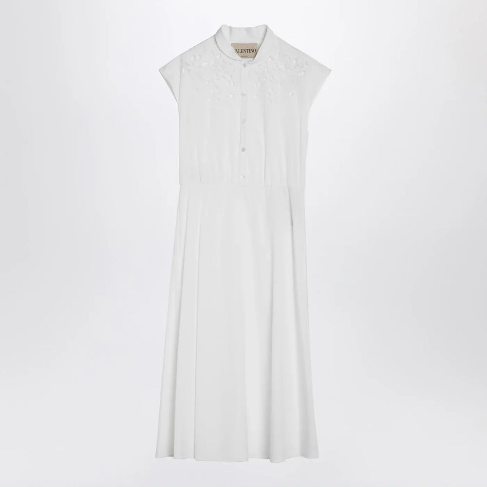Valentino - White midi dress with Sangallo embroidery Brand Apparel & Accessories 42  IT
