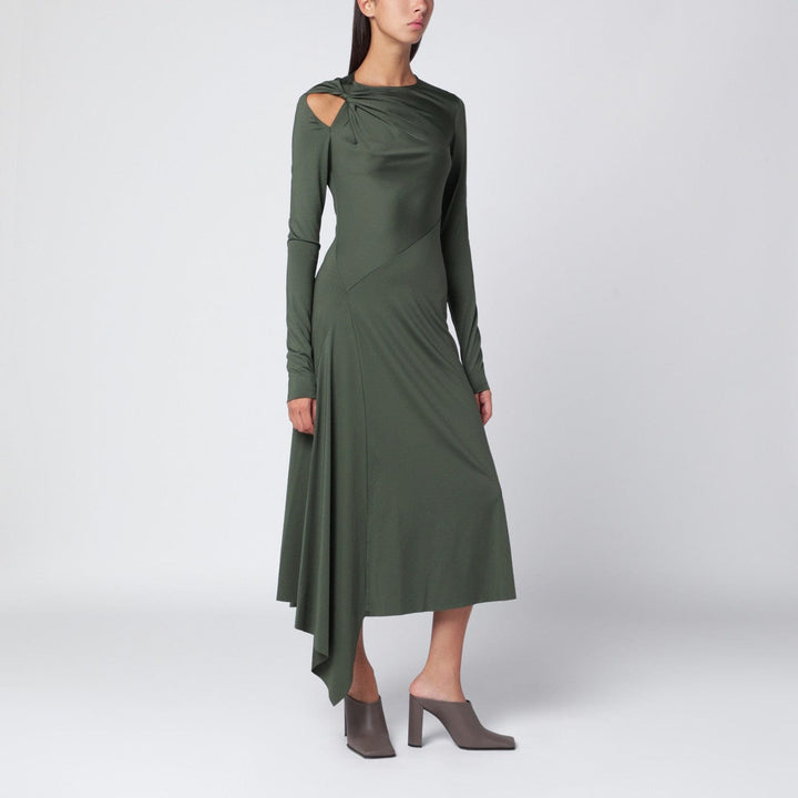 Apparel &amp; Accessories 10 UK Victoria Beckham - Midi dress in oregano green with interlace Brand