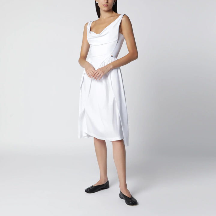 Vivienne Westwood - Sunday midi cotton poplin dress in white Brand Apparel &amp; Accessories 38  IT