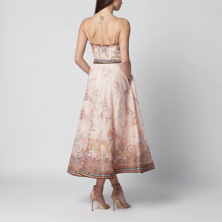 ZIMMERMANN - Pink Alchemy midi dress with paisley pattern Brand Apparel &amp; Accessories