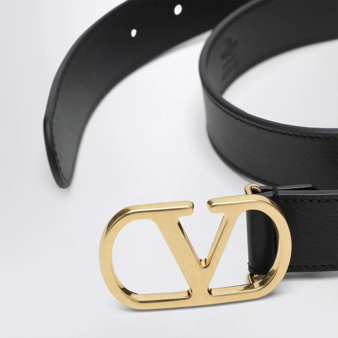 Valentino Garavani - Black 3 cm Vlogo Signature leather belt Brand Belts