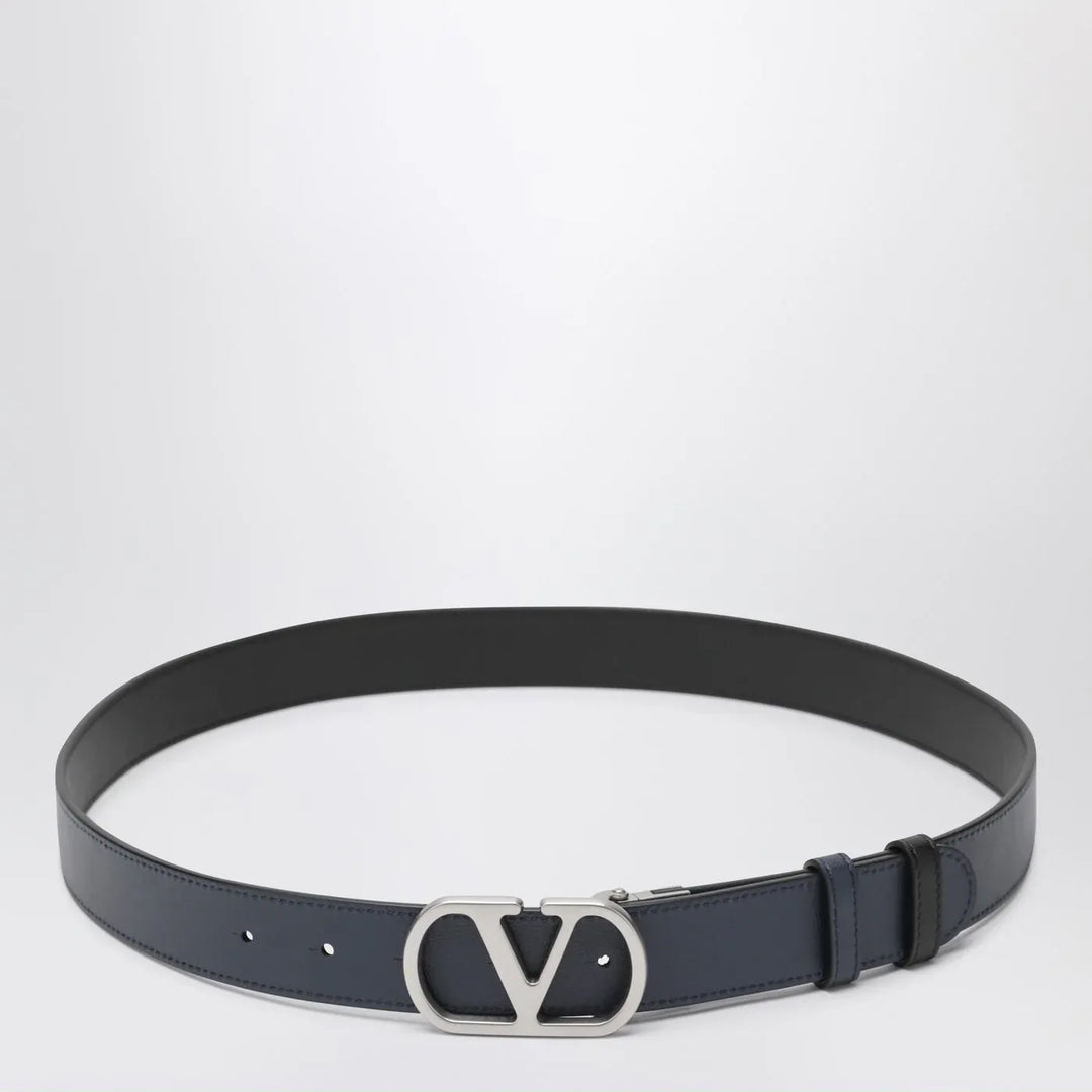 Valentino Garavani - Reversible Vlogo Signature belt Black/Marine Brand Belts 105 EU