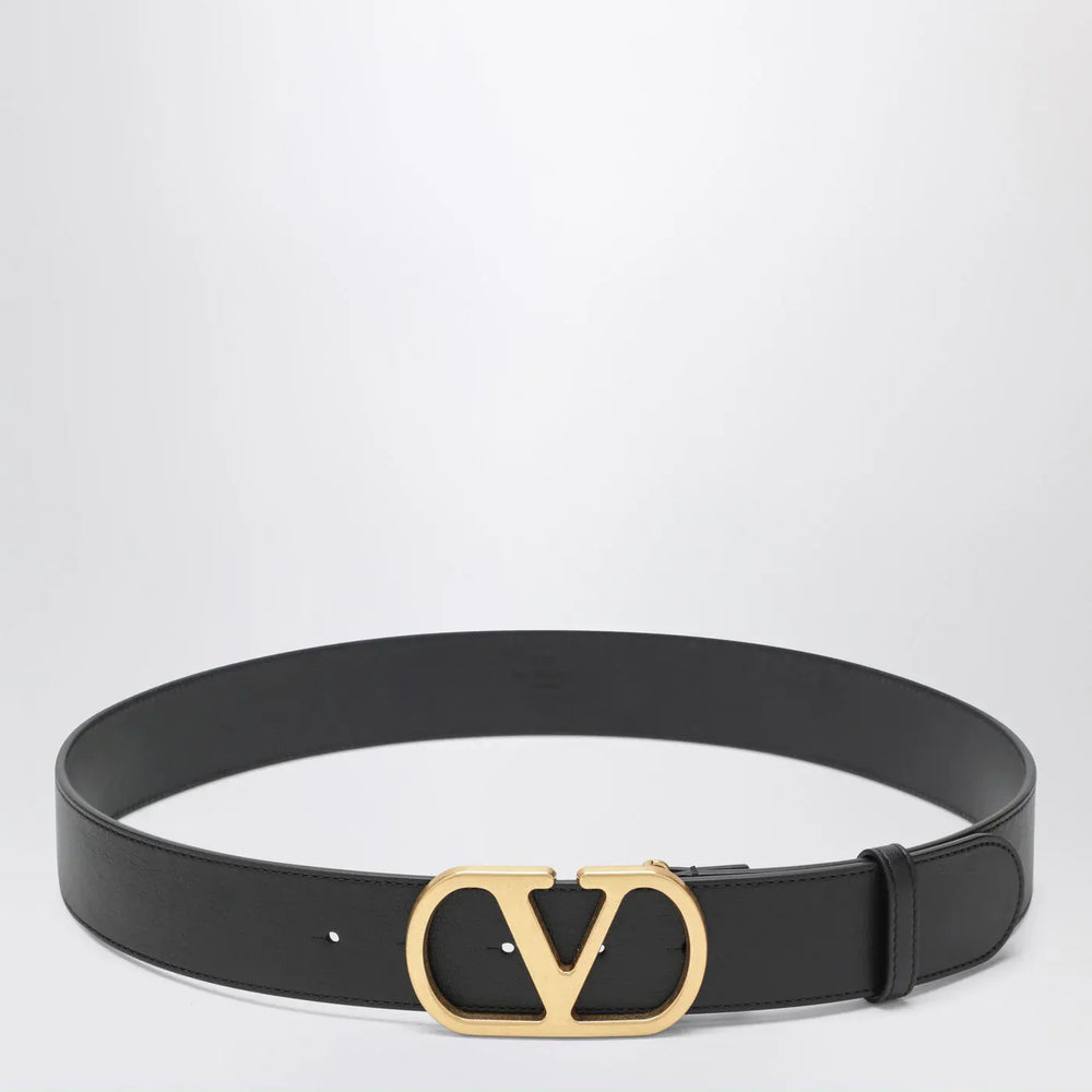Valentino Garavani - VLogo black/gold leather belt Brand Belts 90 EU