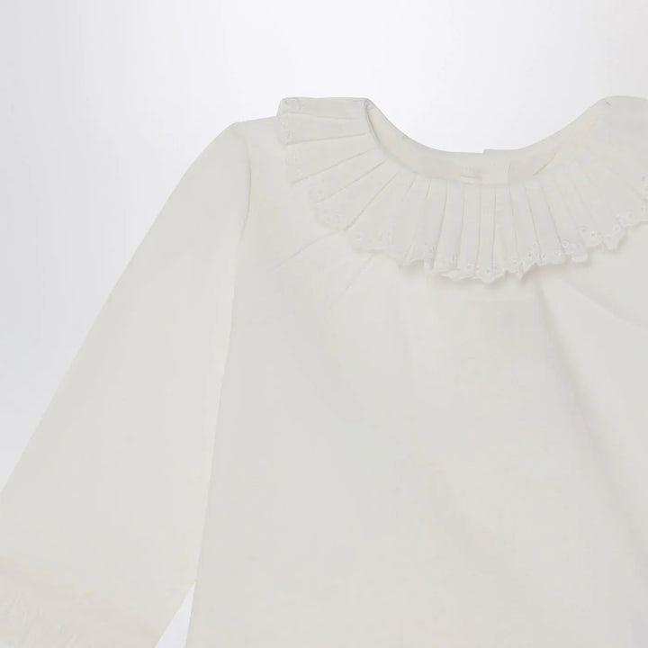 Bonpoint - White Joliette blouse with ruffles Brand Blouse 2A