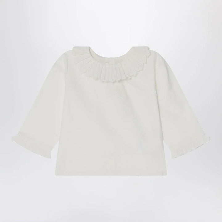 Bonpoint - White Joliette blouse with ruffles Brand Blouse 2A