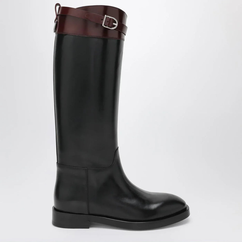 Durazzi Milano - Black/burgundy two-tone boots Brand Boots 37 IT
