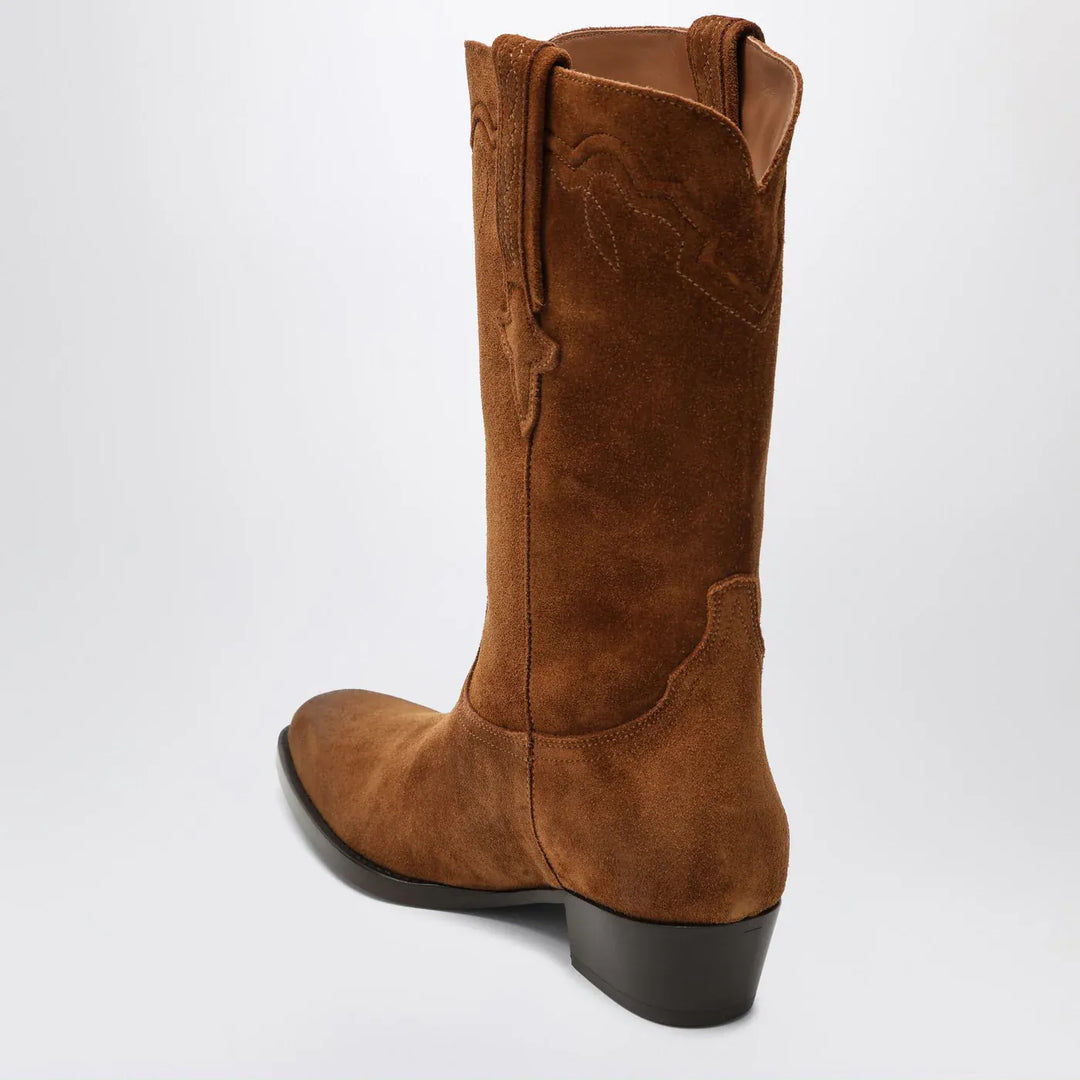 Paris Texas - Hilda boots in Cognac suede Brand Boots