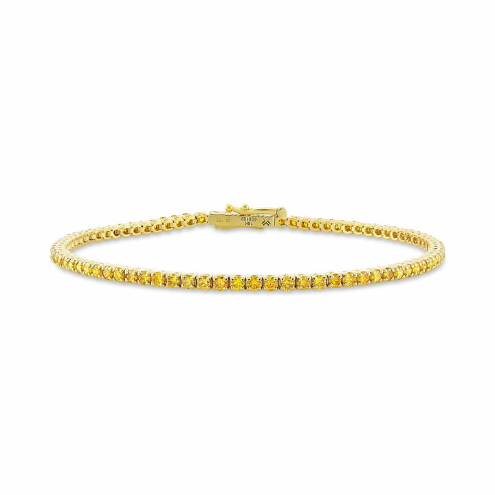 2.88Ct Fancy Vivid Orange Yellow Round Brillant Tennis Bracelet Brand Bracelet
