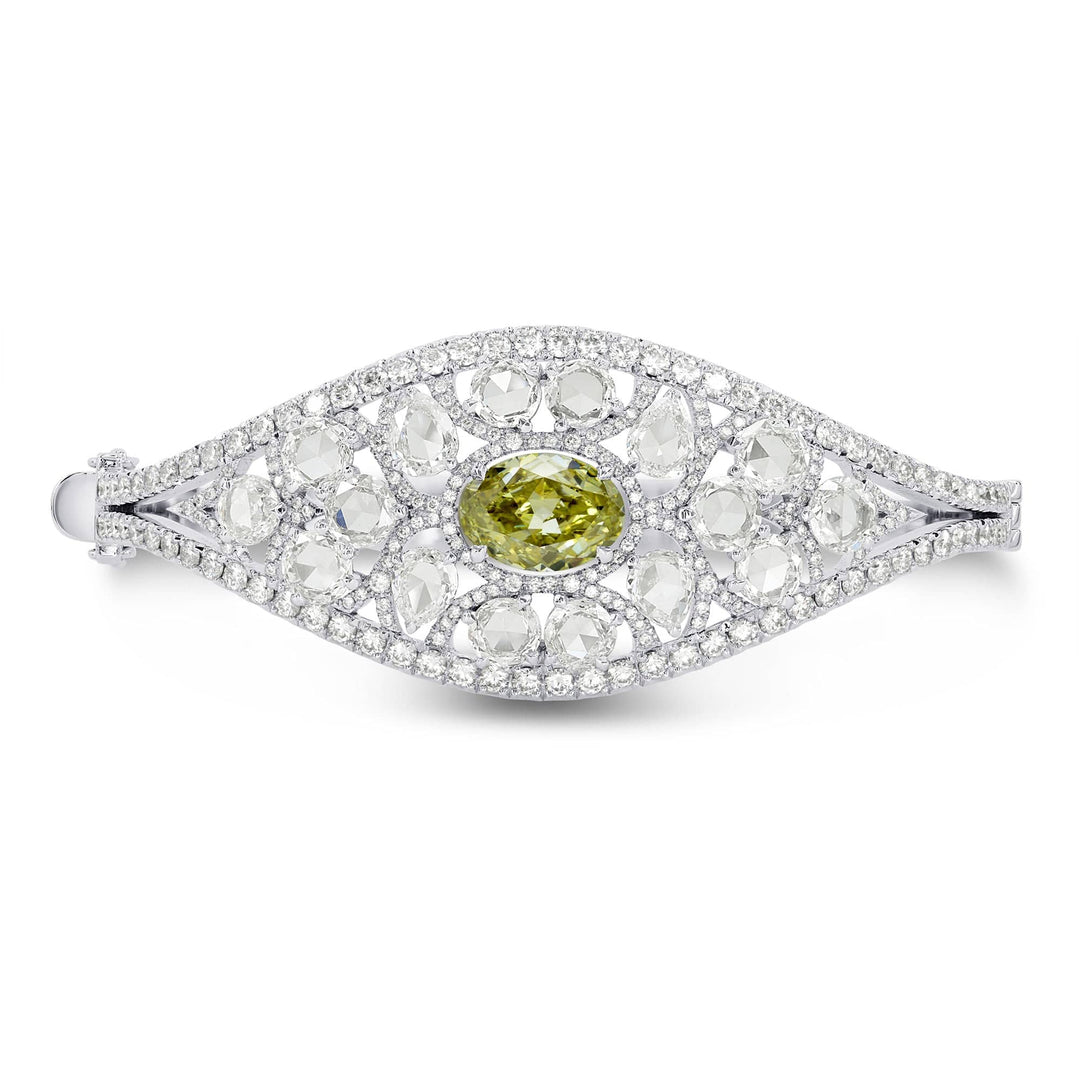 LEIBISH 2.75ct Fancy Grayish Greenish Yellow Diamond Bangle Brand Bracelet
