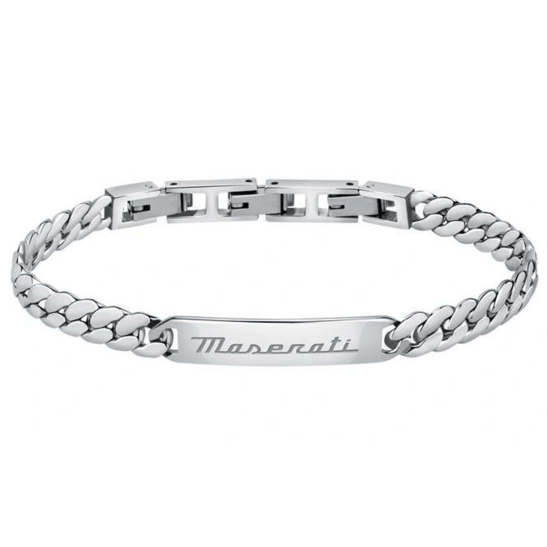 Maserati Bracelets Maserati Jewels Chain Silver Bracelet Lasered Logo Brand