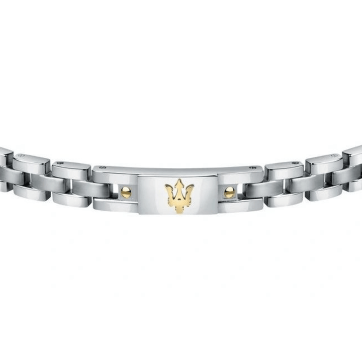Maserati Bracelets Maserati Jewels Silver Bracelet With Gold Trident Brand
