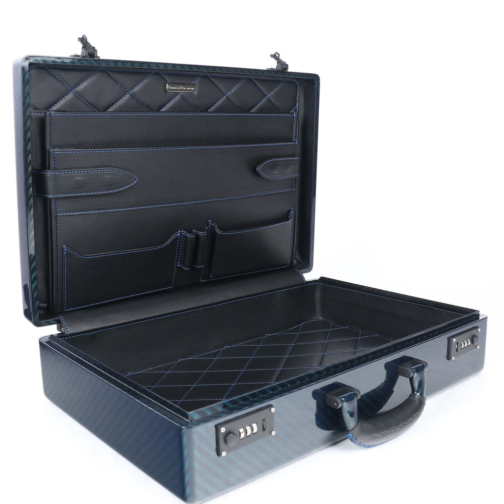 Tecknomonster Briefcase Tecknomonster Amaya L Attache Case Blue Carbon Brand