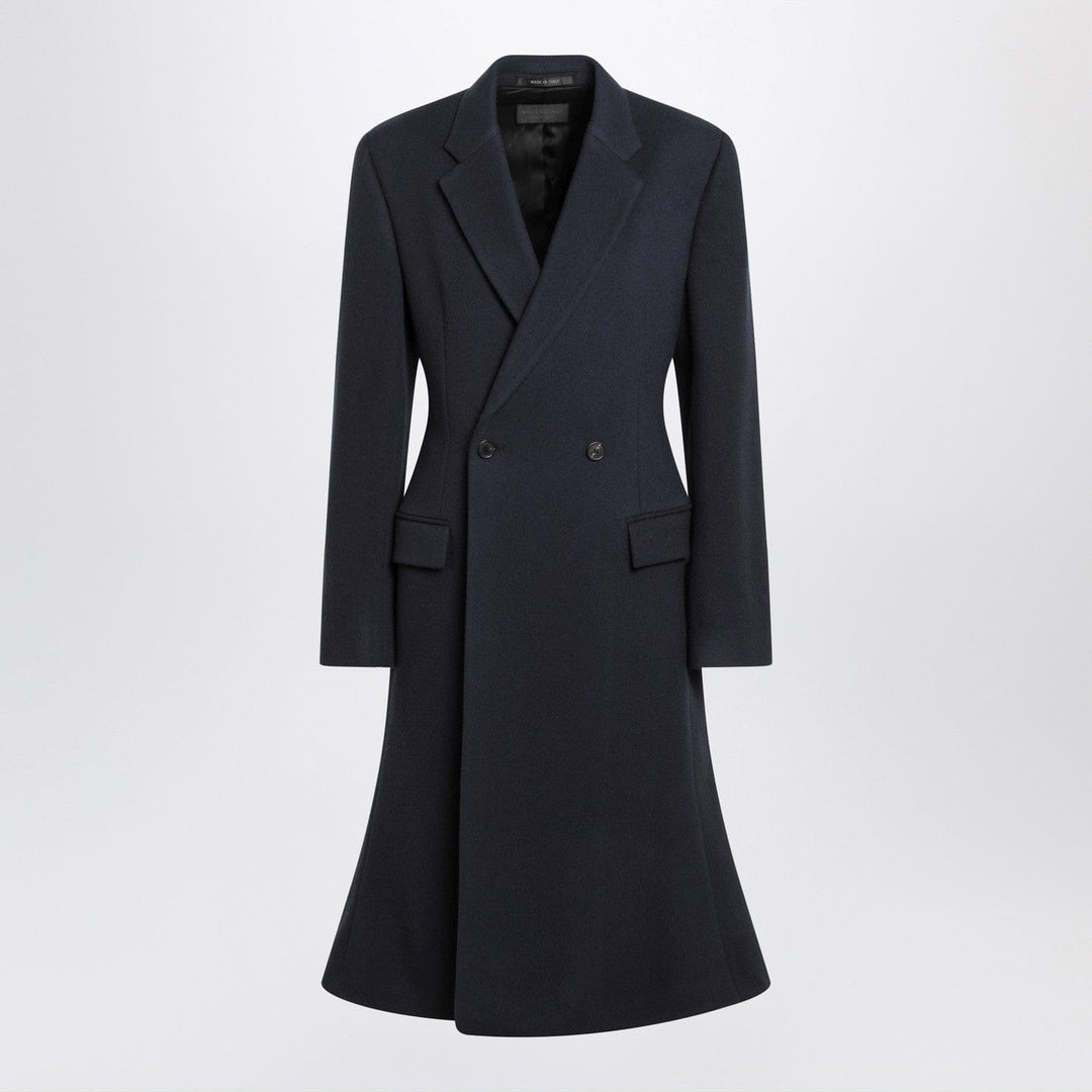 Coats &amp; Jackets 38  FR Balenciaga - Navy blue Midi Godet wool coat Brand