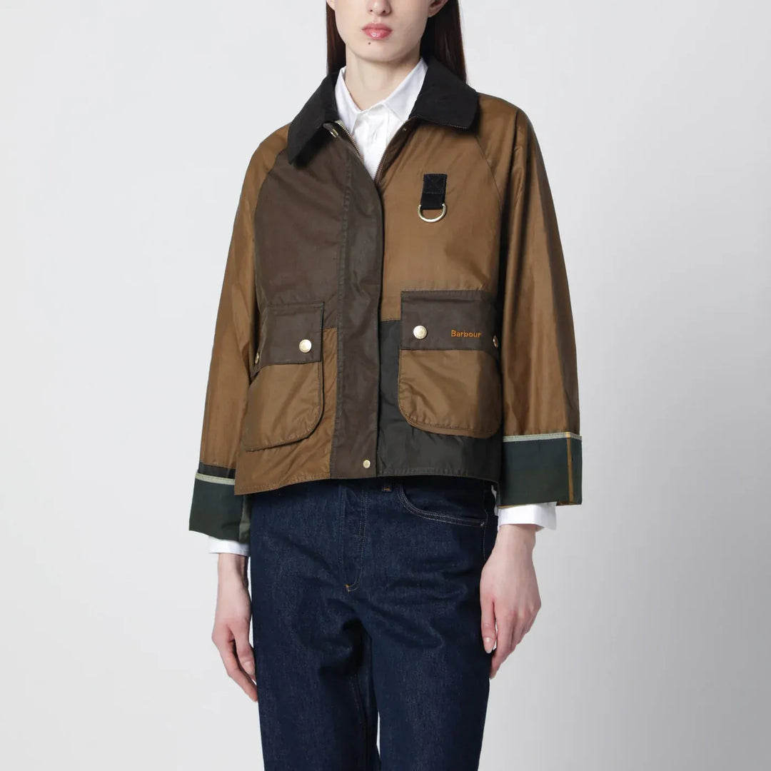Barbour - Alma jacket sand beige/olive green in waxed cotton Brand Coats &amp; Jackets 12 UK