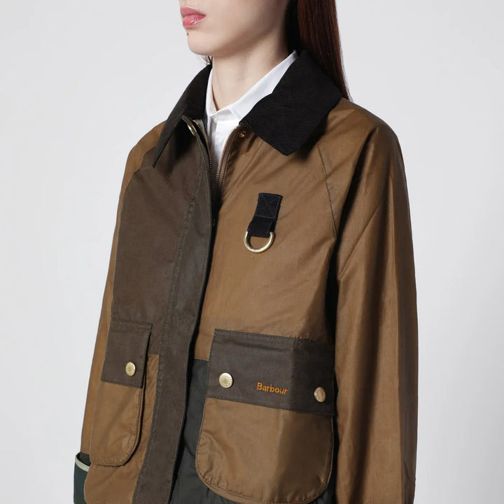 Barbour - Alma jacket sand beige/olive green in waxed cotton Brand Coats &amp; Jackets