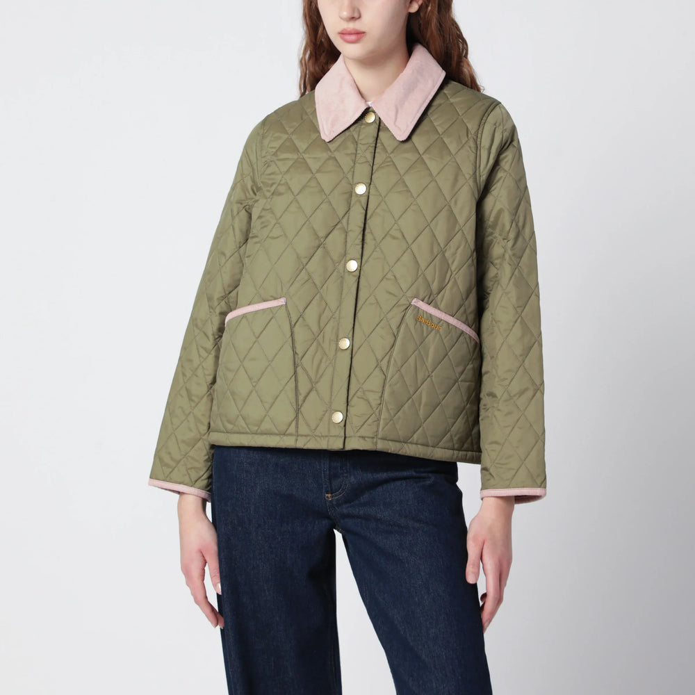 Barbour - Liddesdale Cropped Icons quilted jacket in olive green Brand Coats & Jackets 12 UK