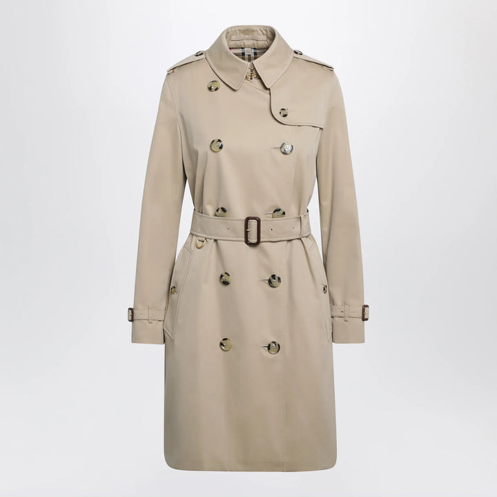 Burberry - Beige double-breasted Kensington cotton trench coat Brand Coats &amp; Jackets 6 UK