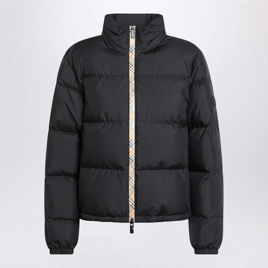 Coats &amp; Jackets Burberry - Black zip-up puffer jacket with Check detail Brand