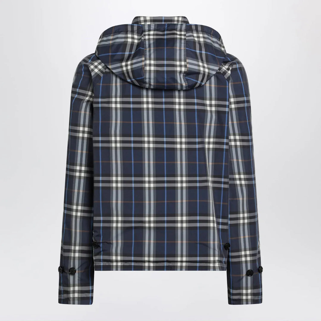 Burberry - Blue reversible cotton jacket with Check pattern Brand Coats &amp; Jackets