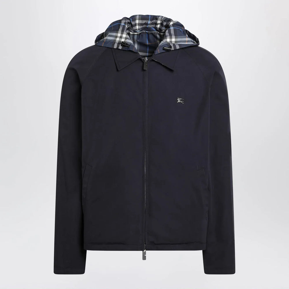 Burberry - Blue reversible cotton jacket with Check pattern Brand Coats & Jackets 48 IT