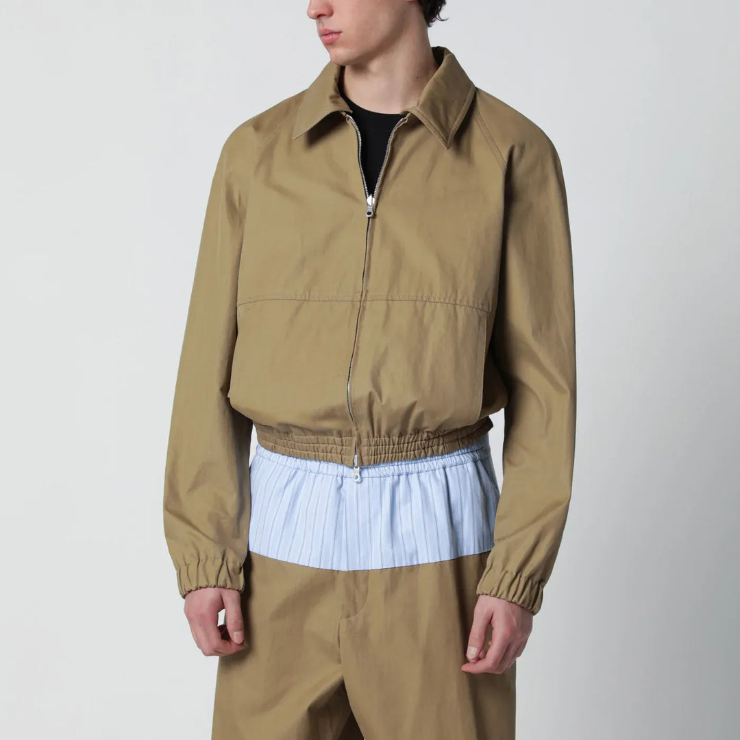 Dries Van Noten - Beige cotton-blend zip-up jacket Brand Coats &amp; Jackets M