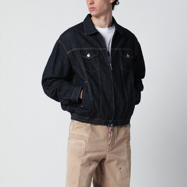 Coats &amp; Jackets Dsquared2 - Navy blue zip-up denim jacket Brand