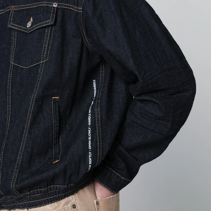 Dsquared2 - Navy blue zip-up denim jacket Brand Coats &amp; Jackets
