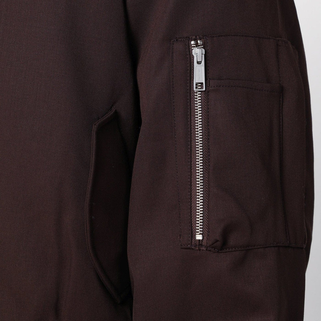 Entire Studios - Dark brown zip-up bomber jacket in wool Brand Coats &amp; Jackets
