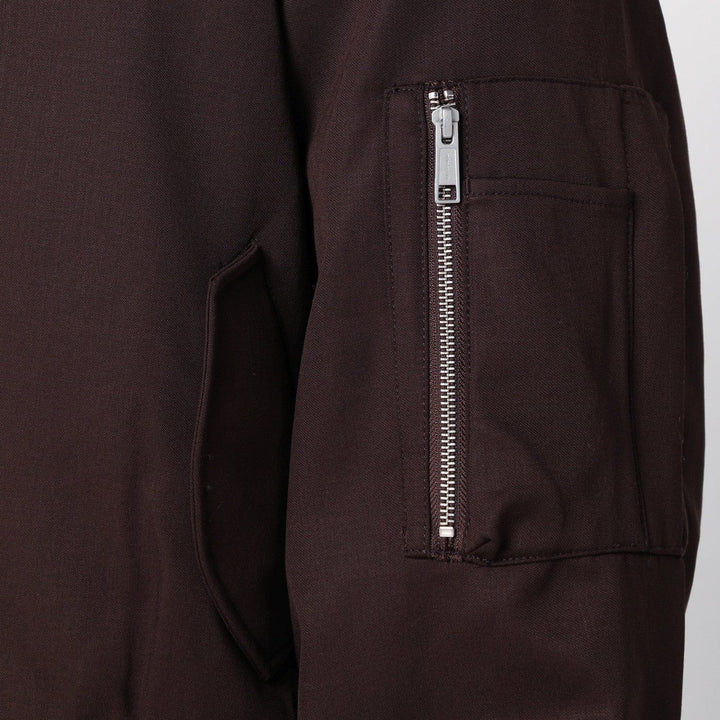 Entire Studios - Dark brown zip-up bomber jacket in wool Brand Coats &amp; Jackets