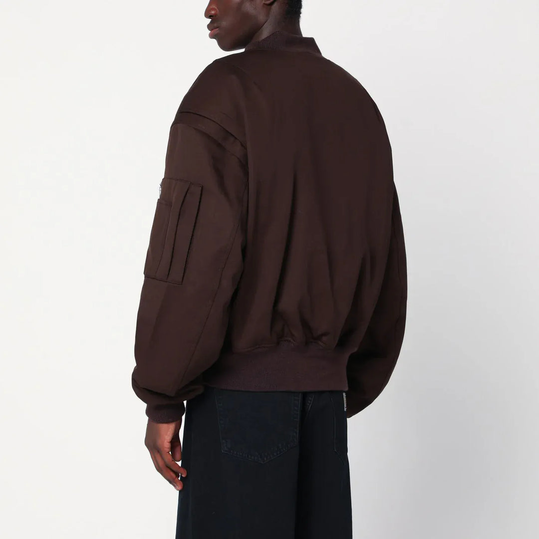 Entire Studios - Dark brown zip-up bomber jacket in wool Brand Coats &amp; Jackets