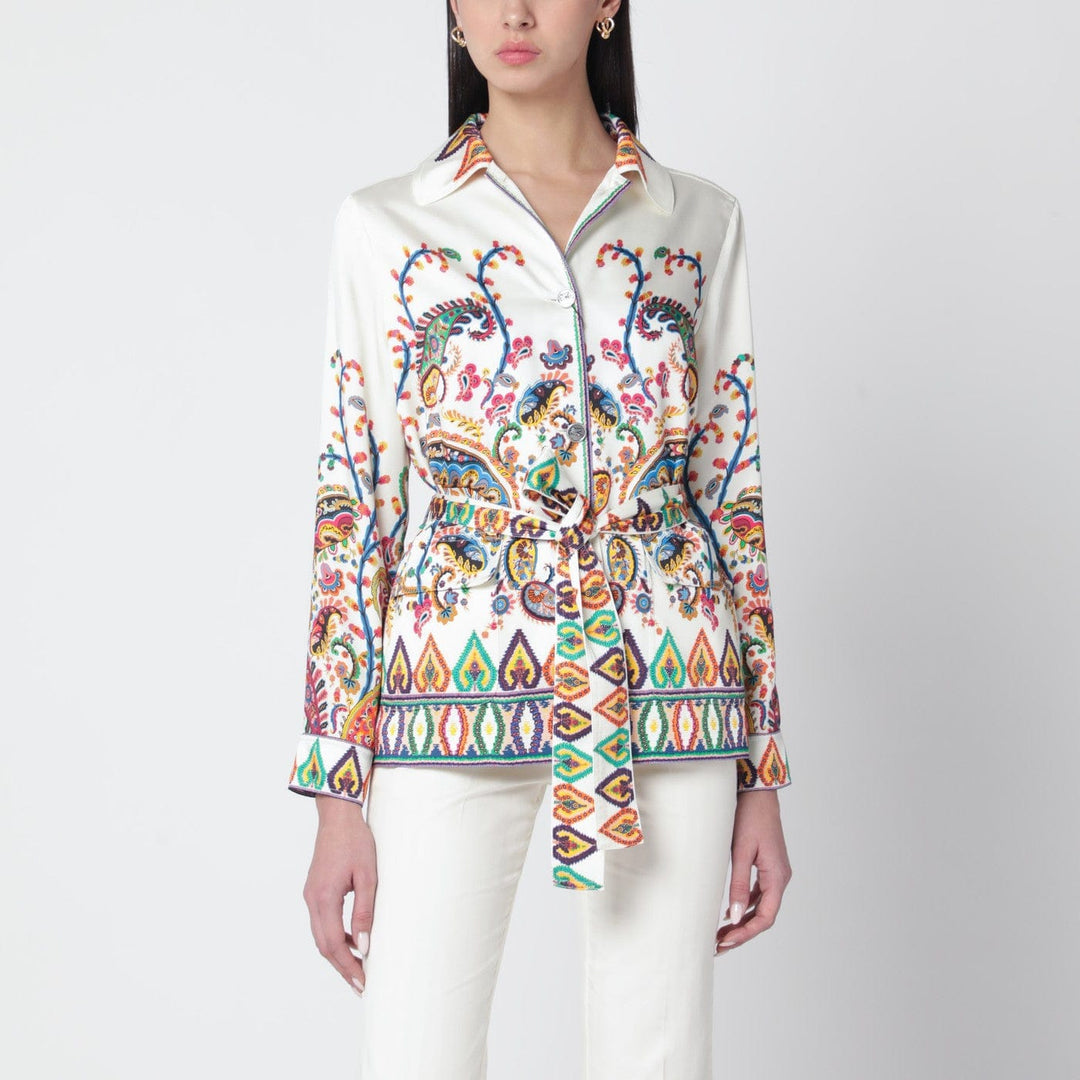 Coats & Jackets 44  IT ETRO - Paisley-print belted shirt jacket Brand