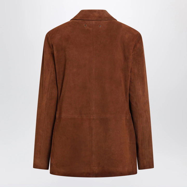 Golden Goose - Robyn suede sheepskin blazer in Cambridge Brown Brand Coats &amp; Jackets
