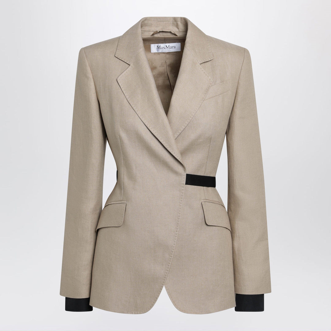 Coats & Jackets Max Mara - Double-breasted pure linen blazer in camel Brand