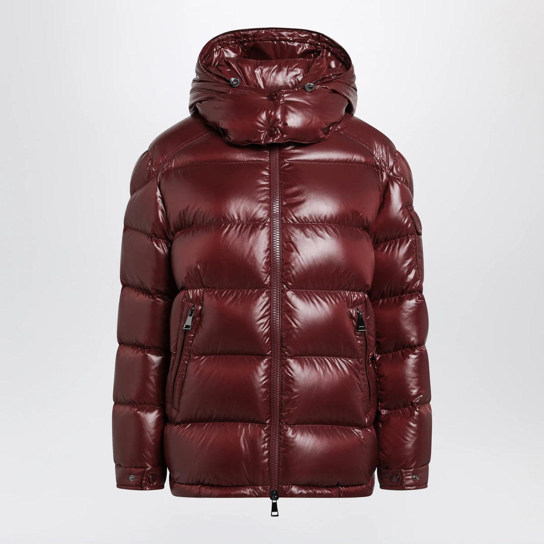 Moncler - Dark red Maire down jacket in nylon laqué Brand Coats &amp; Jackets 1
