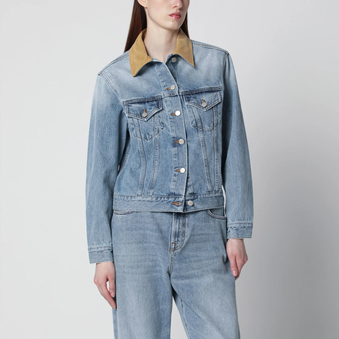 Róhe - Blue denim jacket with suede collar Brand Coats &amp; Jackets 36  FR