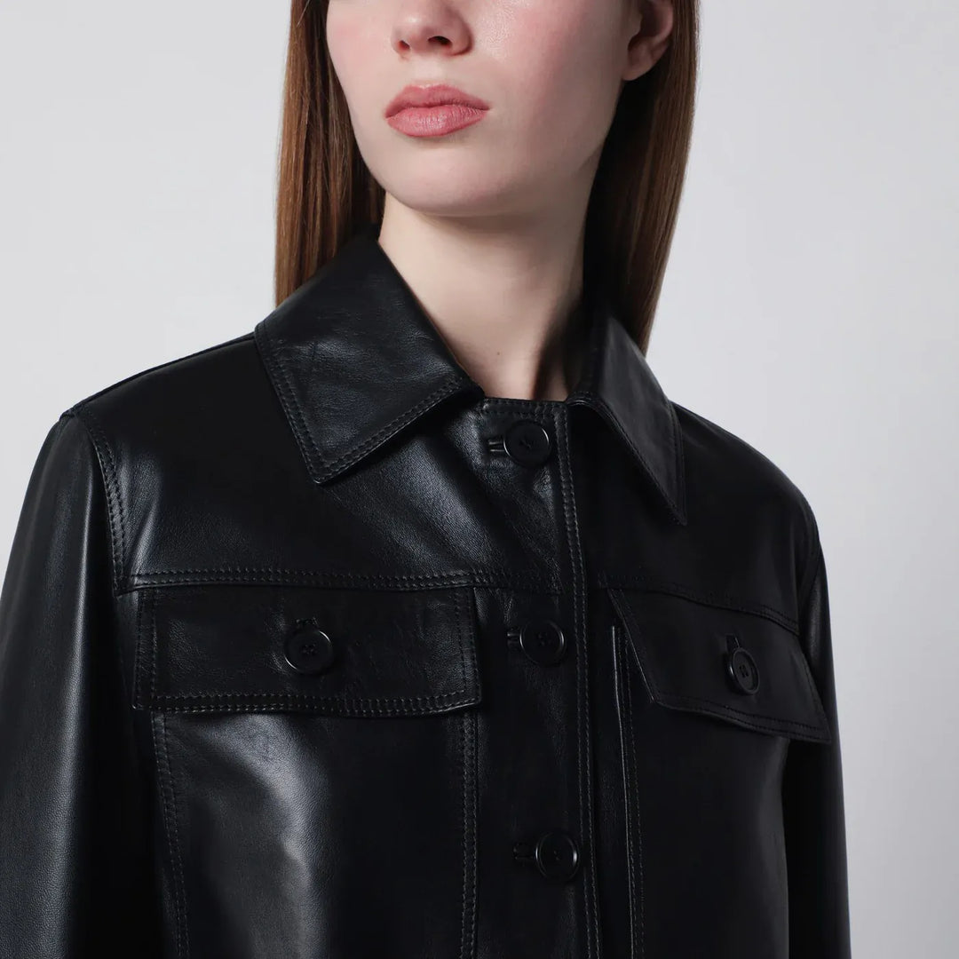Salvatore Santoro - Black cropped leather jacket Brand Coats &amp; Jackets