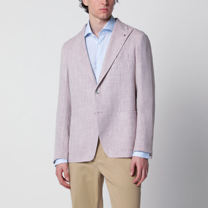 Coats &amp; Jackets Tagliatore - Single-Breasted Herringbone Jacket Lilac Brand