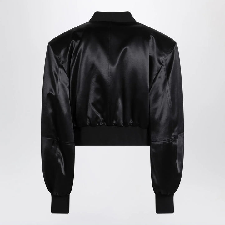 The Attico - Black shiny cropped bomber Brand Coats &amp; Jackets