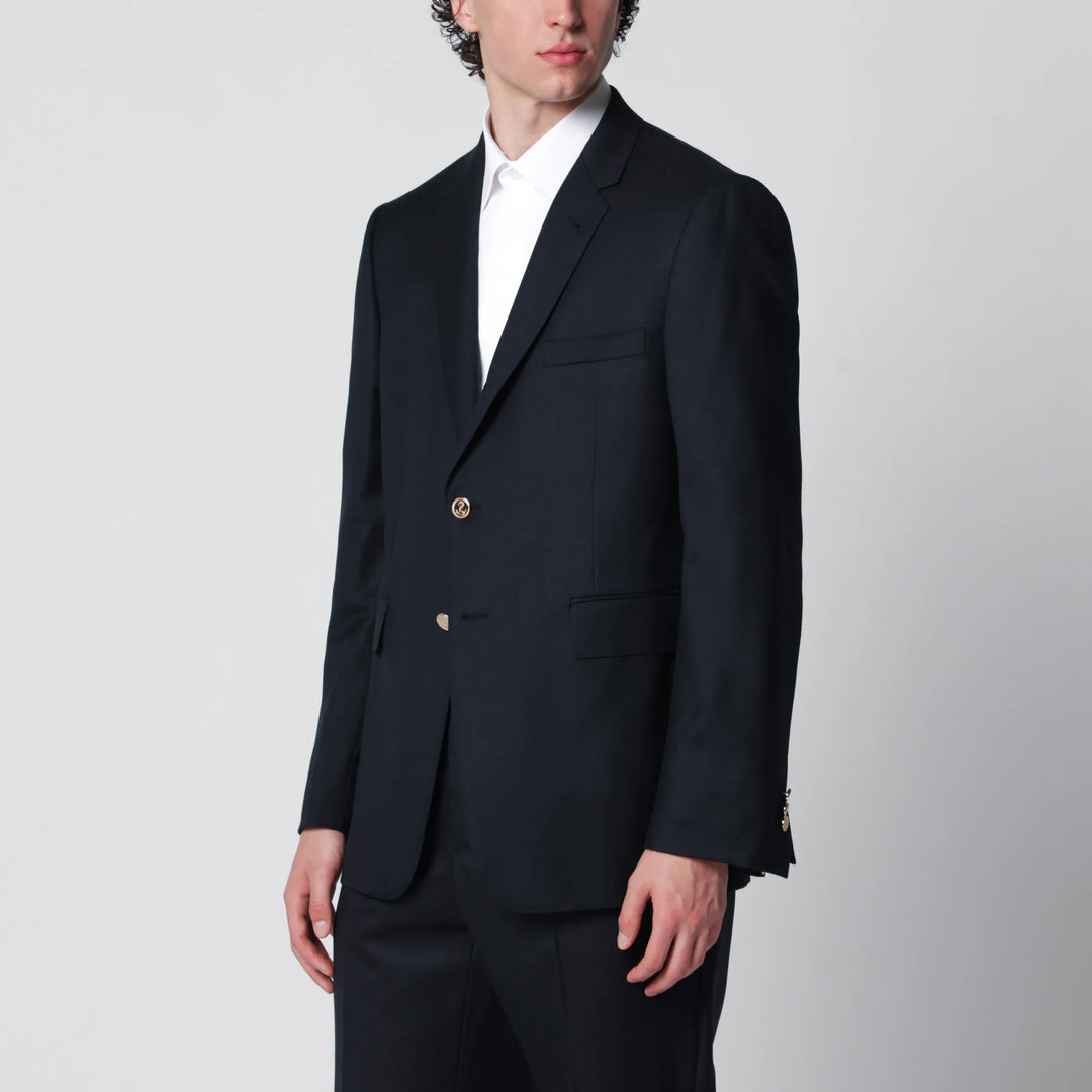 Thom Browne - Single-breasted navy blue wool jacket Brand Coats &amp; Jackets 3