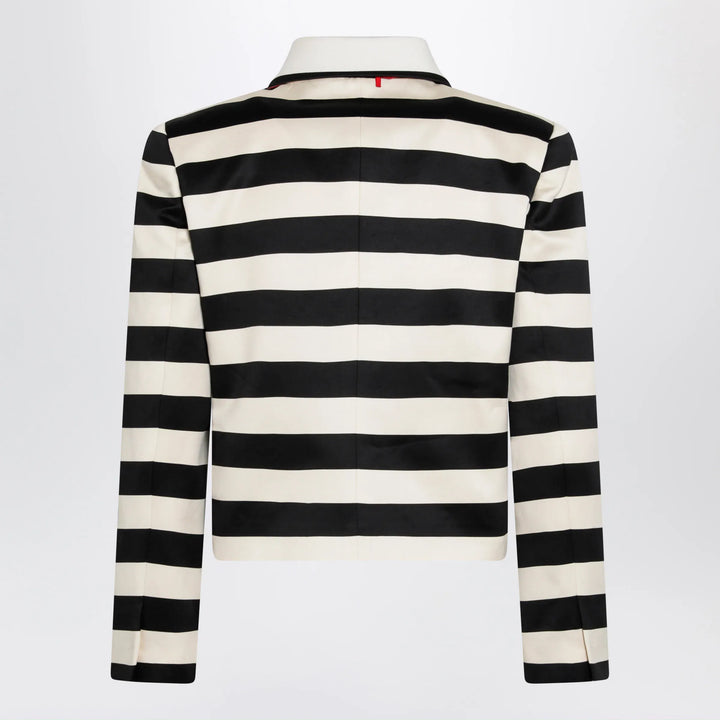 Valentino - Vanilla/black striped jacket with maxi bow Brand Coats &amp; Jackets