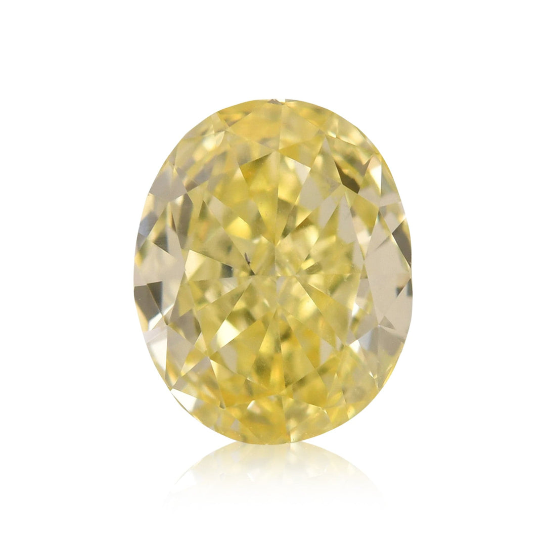 0.46 Carat Fancy Intense Yellow Oval Diamond VS2 GIA Brand Color Diamond