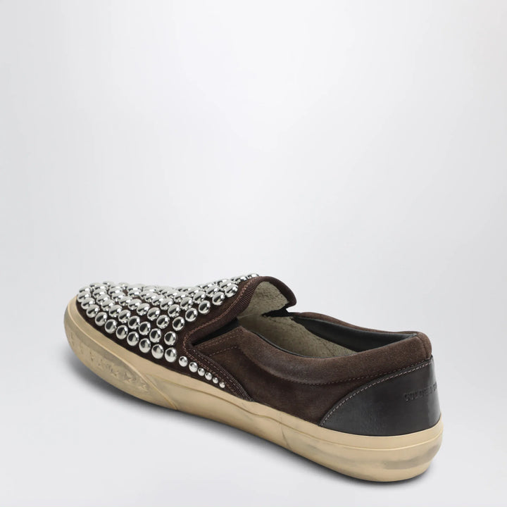 Golden Goose - Brown suede slip-on shoes with studs Brand
