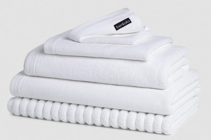 Bemboka Hand Towels White Bemboka Rib Bath Towel Bemboka Rib Hand Towel I Luxury Bath Collection I Highly Absorbent ILG Brand