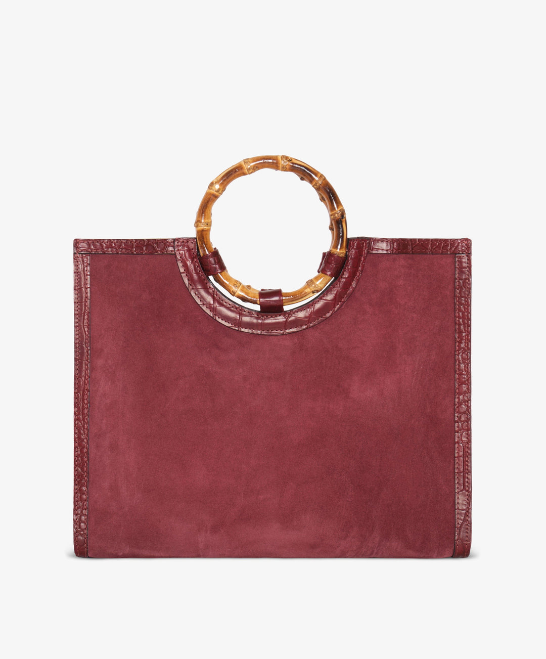 My Style Bags Personalised Bamboo Large Deluxe Handbag – Plum Brand Handbag