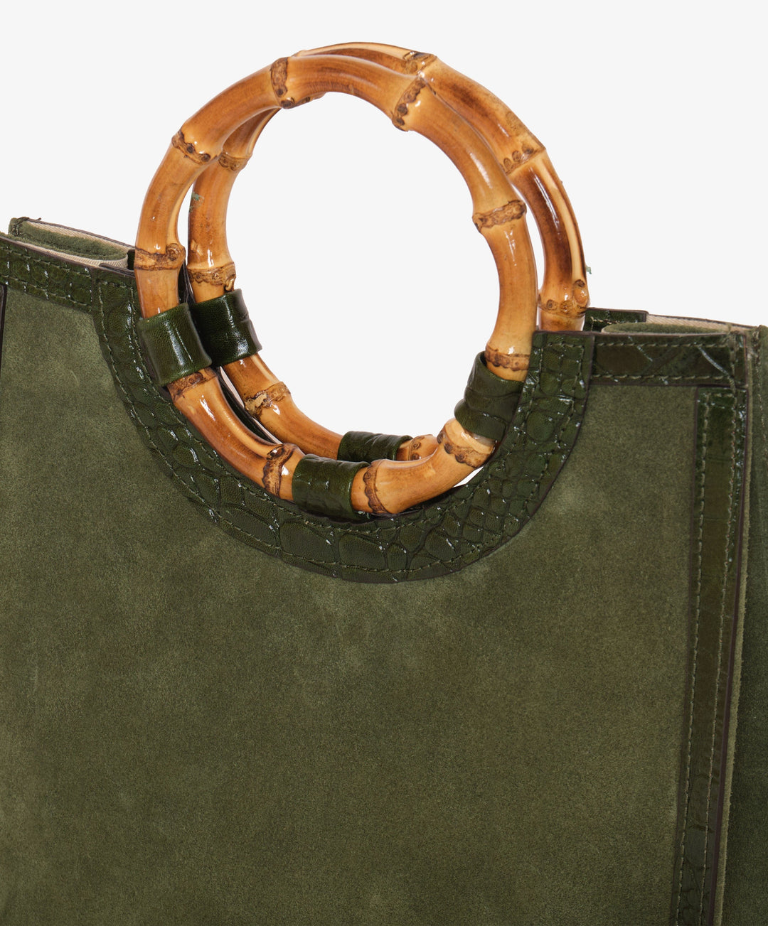 My Style Bags Personalised Bamboo Medium Deluxe Handbag – Green Brand Handbag