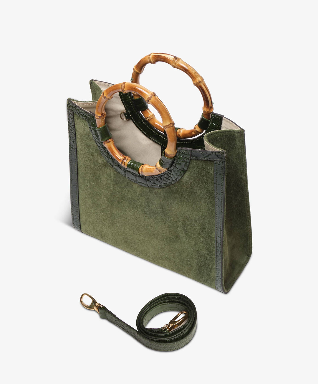 My Style Bags Personalised Bamboo Medium Deluxe Handbag – Green Brand Handbag