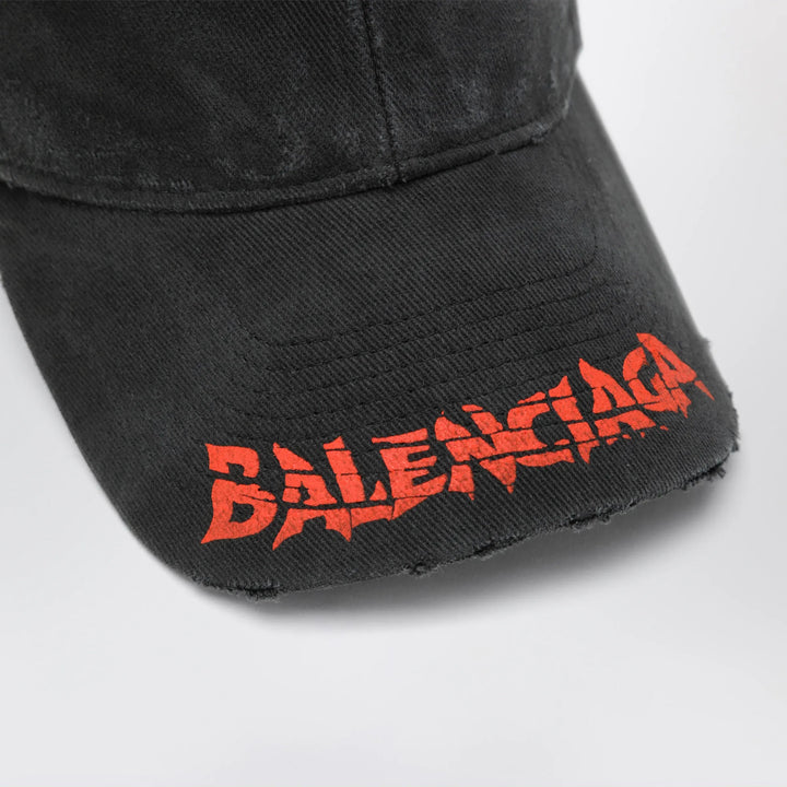 Balenciaga - Black cotton drill baseball cap with logo Brand Hats