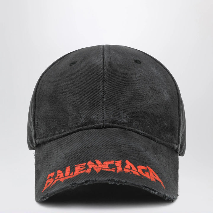 Balenciaga - Black cotton drill baseball cap with logo Brand Hats L